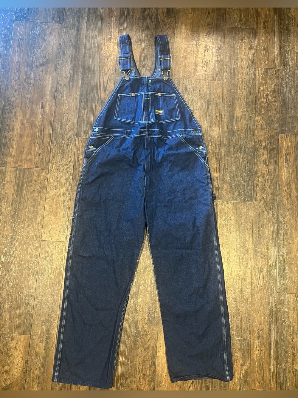Men’s Oshkosh Denim Vestbak Bib Overalls Adjustable Straps 38x30